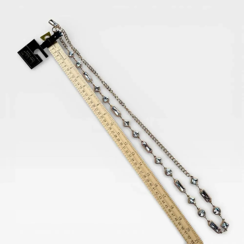 Nicole Miller Chain Belt Gold Tone Medium-Large Jeweled Charms NWT
